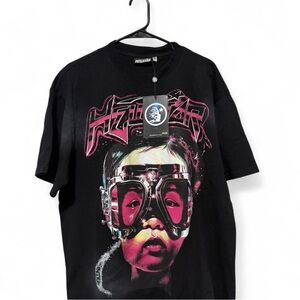 HUF Black and Pink Graphic Tee